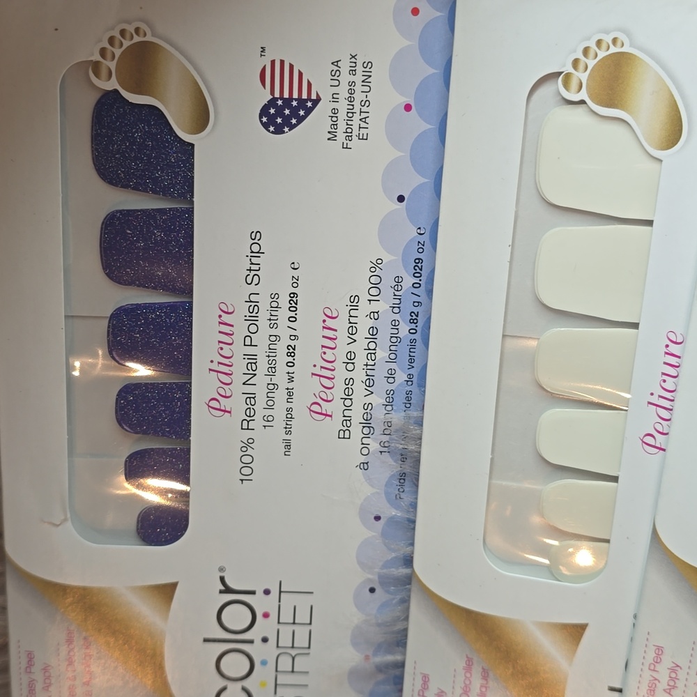 Color Street Pedicure Nail Strips Bundle Of 11 Glitter/ Blue/Summer Sets #8 - Picture 3 of 7